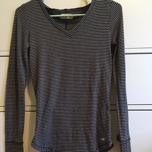 Hollister black and white striped long sleeve